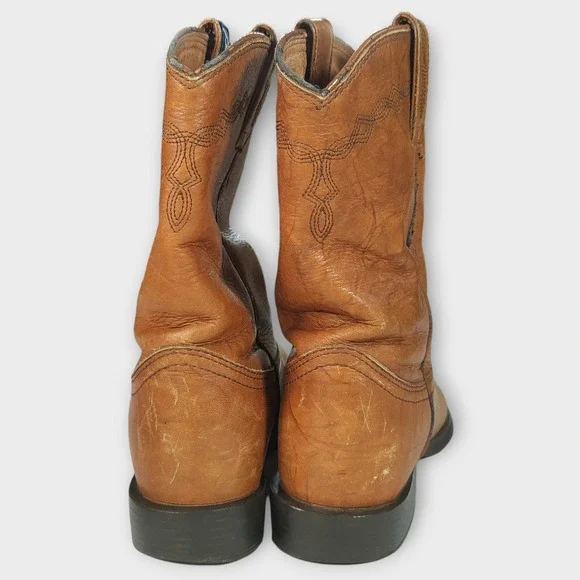 Men's Soft Leather Justin Boots Tan L4608 Size 7B - Picture 5 of 11